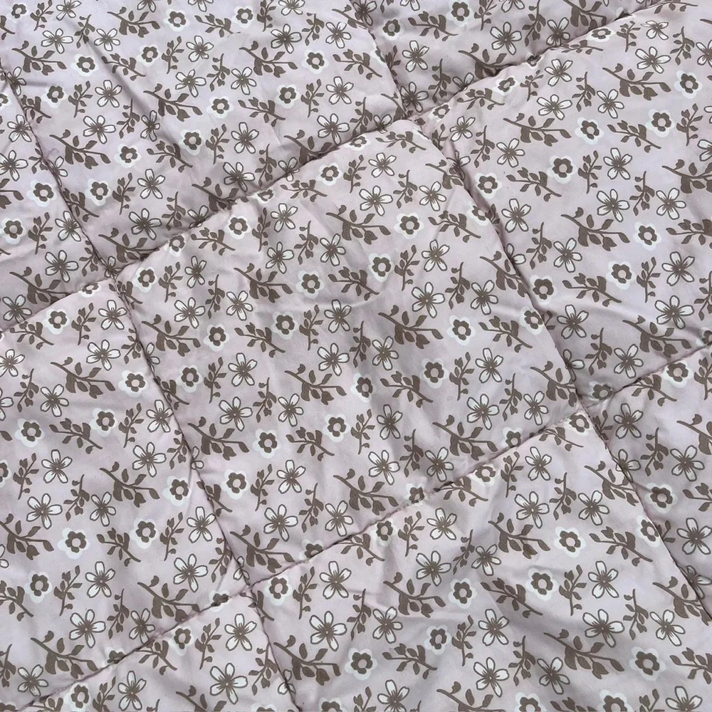Cocalo baby comforter blanket floral bows reversible pink brown cream frilly